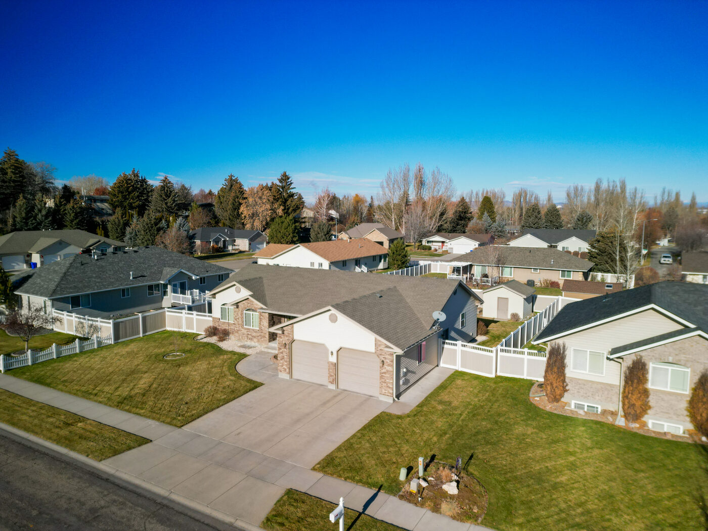 Aerial view of 625 Vale Lane in Hidden Valley Rexburg Idaho